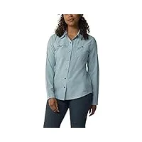 dickies travail rafraîchissante pour femme chemise longue à bouton d'utilité professionnelle, bleu clair