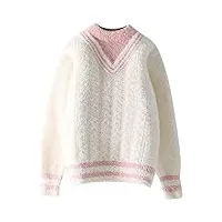 xnhafw automne-hiver filles chandails filles col rond velours vison tricot pulls adolescents (couleur : onecolor, taille : 130)
