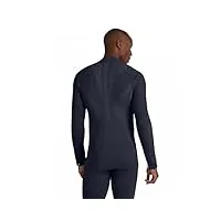 falke homme wool-tech high zip neck sous-vêtement technique chemise sport zippée manches longues pour temps froid respirant régulation climatique anti-odeur laine fil fonctionnel 1 pièce