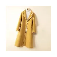 xnhafw petit manteau en cachemire double face pour femme automne et hiver slim show mince en laine fils manteau long (couleur : noir, taille :