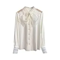 xnhafw couture en dentelle blanche cardigan chemisier bas chemisier (couleur : d, taille : m)
