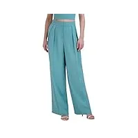 bcbgmaxazria pantalon large à plis pour femme, turquoise, 36
