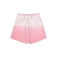 n/a short en jean for femme été mode dames taille haute dégradé jean shorts vintage décontracté baggy (color : pink, size : mcode)