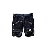 han hong short d'été décontracté en jean pour homme - coupe ample - style streetwear - pour homme, bleu, 5