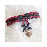 femmes coeur sexy Élastique cuisse anneau accessoires dentelle jambe jarretelles chaussettes clip arc jarretière (couleur : d, taille : 3pcs) (c 3pcs)