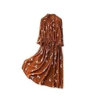 lmtossey robe tunique ample à manches longues en soie pour femme, imprimé lapin caramel, s