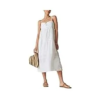 lucky brand robe longue découpée pour femme, blanc whisper, taille xs