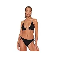 trendyol ensemble bikini uni en tricot pour femme maillot de bain, noir, 46 fr