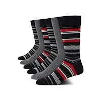 cole haan chaussettes pour homme - argyle crew socks (lot de 6), bande noire, 7-12, bande noire, 7-12