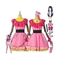 tjmiaohao anime oshi no ko hoshino ai cosplay costume outfit rose robes uniforme perruque coiffe ensemble complet halloween carnaval party dress up costume pour femmes filles (xs)