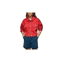pepe jeans veste en jean avec empiècements sur le devant colorée foxy red rouge ref: pl402187-217 taille s