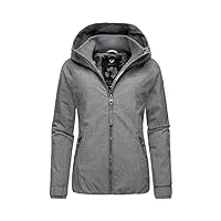 ragwear dizzie manteau d'hiver chaud à capuche pour femme tailles xs à 6xl, grey022, s