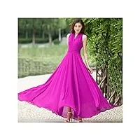 sdfgh summer temperament robe longue femme sans manches slim robe en mousseline de soie (color : d, size : xxl code)