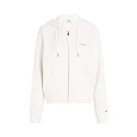 tommy hilfiger 1985 reg mini corp zip hoodie ww0ww39189 vestes zippées, blanc (ecru), s femme