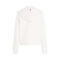 tommy hilfiger 1985 reg mini corp zip hoodie ww0ww39189 vestes zippées, blanc (ecru), l femme