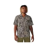 mountain hardwear trail sender camp shirt chemise, imprimé floral noir, s homme