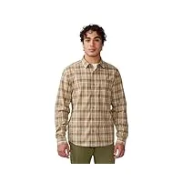 mountain hardwear chemise à manches longues en bois de coton, moab tan trailhead plaid, l homme