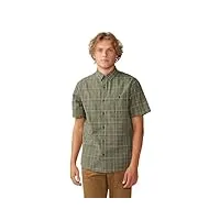 mountain hardwear chemise à manches courtes big cottonwood, plaid vert combat, xl homme
