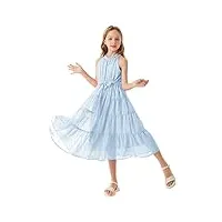 grace karin fille décontractée robe de soirée pour mariage formel robe enfants a-line maxi douce princesse 14 ans bleu clair