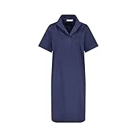 gerry weber robe chemisier en coton à manches courtes pour femme - couleur unie - jouant au genou, myrtille, 42