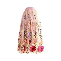 uktzfbctw jupe d'été élégante pour femme - taille haute - motif floral - jupe midi plissée - en tulle - pour mariage, 01, 36
