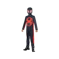 rubie's marvel officiel - spider-man - déguisement classique miles morales pour enfants - taille 5-6 ans - costume avec combinaison à manches longues et cagoule