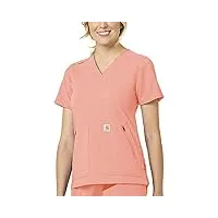 carhartt carhartt blouse de travail pour femme coupe moderne 4 poches col en v, rose, taille s