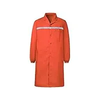 yukirtiq blouse de travail atelier industrie veste manches longues à boutons col chevalier blouse manteau travaux pratique lycée, orange, xl