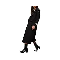 morgan manteau long cintré détails simili cuir noir 44