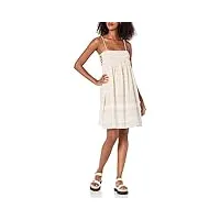 lucky brand mini robe imprimée à smocks pour femme, blanc whisper multi, taille m