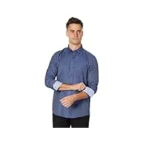 johnston & murphy chemise habillée à manches longues pour homme, vitre en sergé bleu marine, xx-large