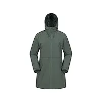 mountain warehouse veste imperméable hilltop womens - légère - idéale pour le printemps par temps humide, la marche, le plein air et le camping kaki foncé 42