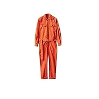 aoleaky combinaison ample à manches longues pour homme - pantalon cargo - combinaison de travail urbain élégante, orange, m