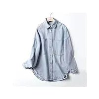 sdfgh spring denim chemise manteau femmes manches longues poche cardigan streetwear jean veste cow -boy hops (color : d, size : m)