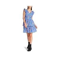 betsey johnson bush gardens mini robe en seersucker pour femme, veri peri, small-xx-large