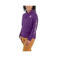 carhartt clarksburg graphic sleeve pullover sweatshirt pour femme, true purple, l