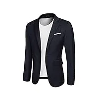 coofandy veste de costume moderne pour homme - coupe droite - style sportif - style décontracté, a bleu marine., m große größen tall