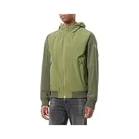 scotch & soda hooded colourblock jacket blouson À capuche, army 0115, l pour des hommes