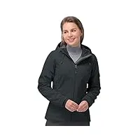 33,000ft veste softshell pour femme - imperméable et respirante - veste d'hiver chaude en polaire - veste demi-saison coupe-vent - veste fonctionnelle avec capuche, bruyère noire, m