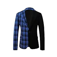 cjqjpnz veste de costume patchwork à motif journal pour homme avec revers cranté à un bouton pour fête, bal de fin d'année, motif 3, s