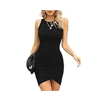 missufe robe d'été moulante pour femme - mini robe décontractée - robe courte, noir , xl