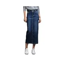 orandesigne femme vintage a-ligne jupe denim moda jupe basica denim maxi jupes casual taille haute longues jeans jupes e bleu l