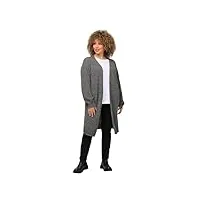 ulla popken veste longue en tricot eggshape, oversize, manches chauve-souris cardigan, mélange de gris foncé, 56-58 femme