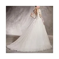 robes de mariée à longue queue de la mariée sans arrière sans arrière, robes de soirée personnalisées pour femmes blanches 34, generic, blanc, 38