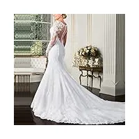 robes de mariée à longue queue blanches pour mariée, robes de soirée personnalisées plus taille pour les femmes blanches 38, generic, blanc, 38