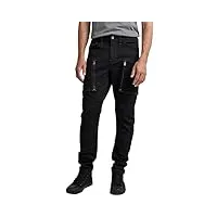 g-star raw pantalon cargo 3d avec poche zippée pour homme, noir foncé, 33w x 30l