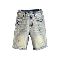 mgwye Été court jean hommes denim shorts stretch coupe ample genou longueur pantalon hommes vêtements streetwear shorts garçons (color : d, size : 32)