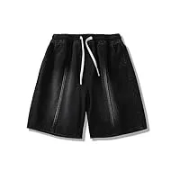 mgwye short en jean for homme été taille élastique droite jambe large jean court longueur genou pantalon surdimensionné (color : d, size : xl code)
