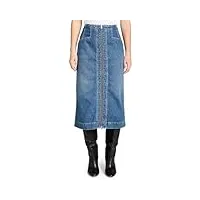 closed jupe en jean avec fermeture éclair pour femme, bleu moyen., taille s