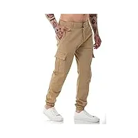 redbridge pantalon de jogging en denim pour homme - pantalon cargo coloré - coupe étroite, sable, 30w x 34l